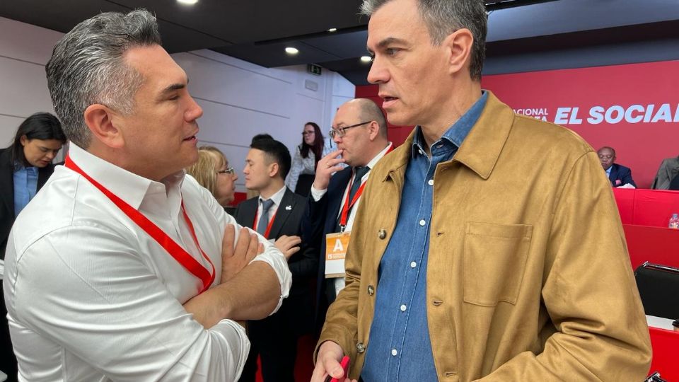 Alejandro Moreno, presidente del PRI y Pedro Sánchez, presidente de España.