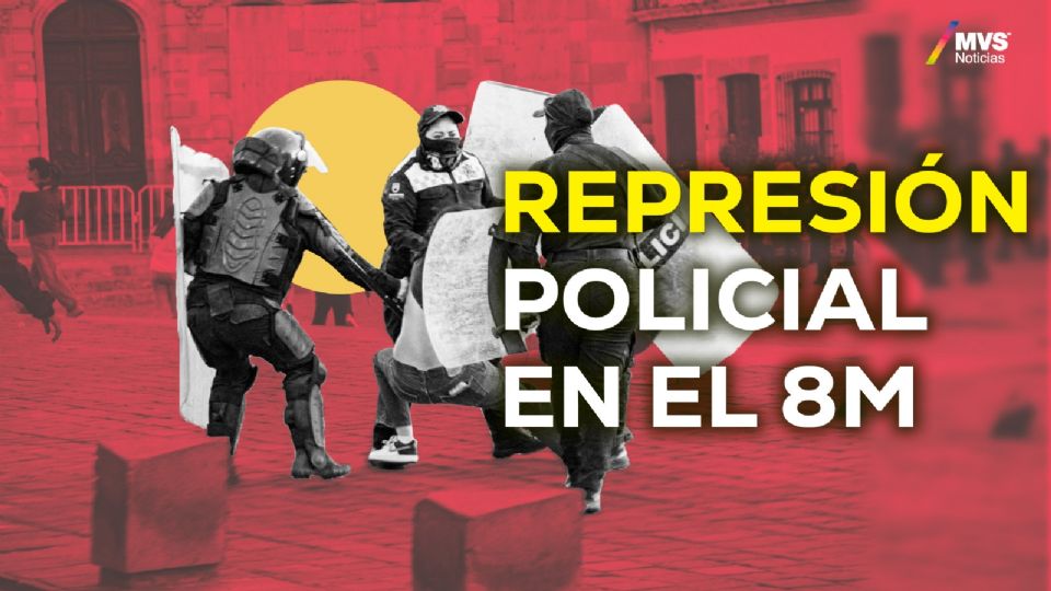 Represión policial en marcha del 8M en Zacatecas