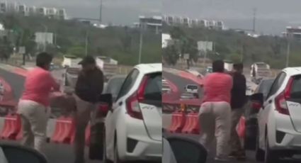 Captan a automovilistas peleando en Avenida Paseo de los Leones, en Monterrey