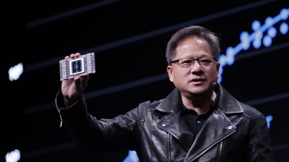 Jensen Huang, CEO de NVIDIA durante su conferencia.