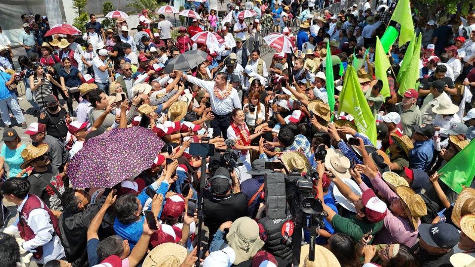 Claudia Sheinbaum, candidata de Morena, PT y PVEM a la presidencia, acompañó a Alejandro Armenta al inicio de campaña en busca de la gubernatura de Puebla.