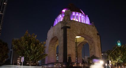 8M: CDMX ilumina edificios y monumentos emblemáticos de la capital de púrpura