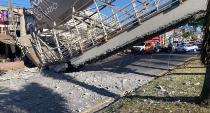 Grúa derriba puente peatonal en San Nicolás