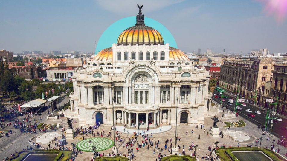 Así se veía el Palacio de Bellas Artes en 1932 desde vista aérea.