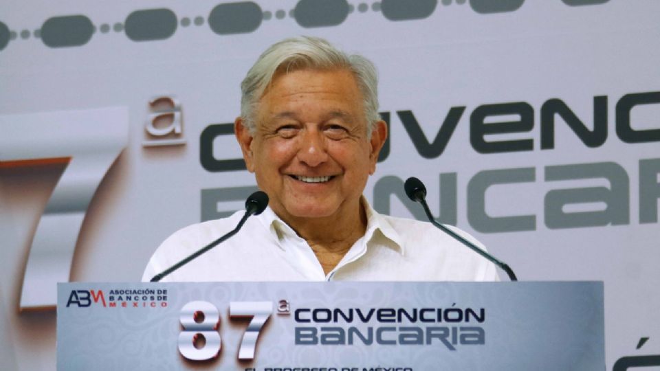 Andrés Manuel López Obrador, presidente de México, durante su intervención en la Clausura de la 87 Convención Bancaria.