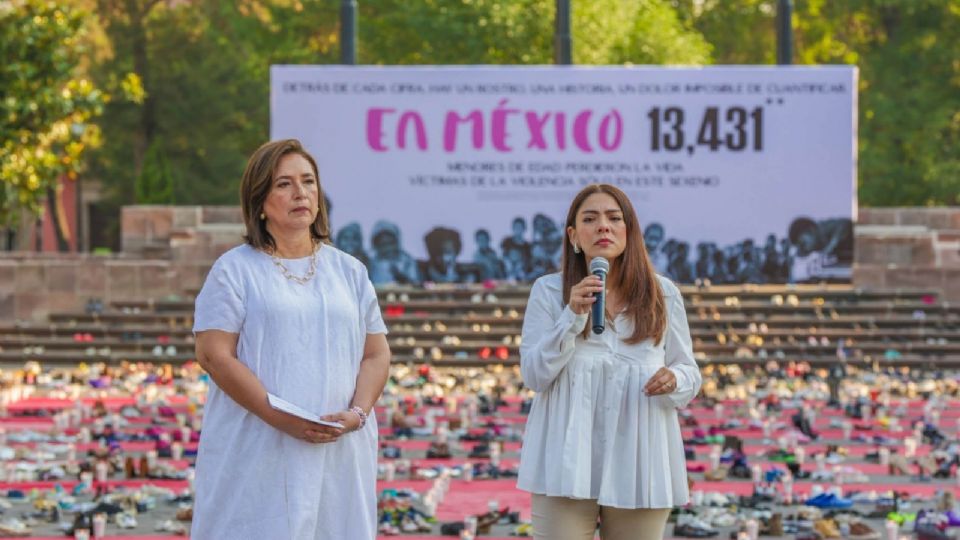 Xóchitl Gálvez, candidata a la Presidencia de la República por la coalición 'Fuerza y Corazón por México', encabezó un evento por los derechos de las infancias.