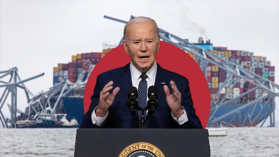 Biden visita el puente de Baltimore por primera vez, luego de la caída.