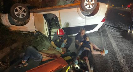 Volcadura en la carretera Nacional deja tres heridos