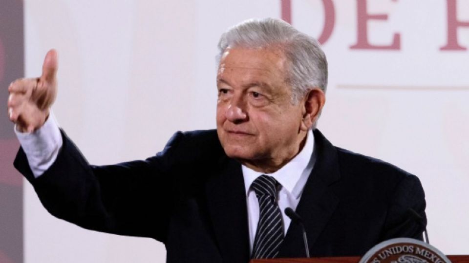 Andrés Manuel López Obrador, durante una rueda de prensa en Palacio Nacional.