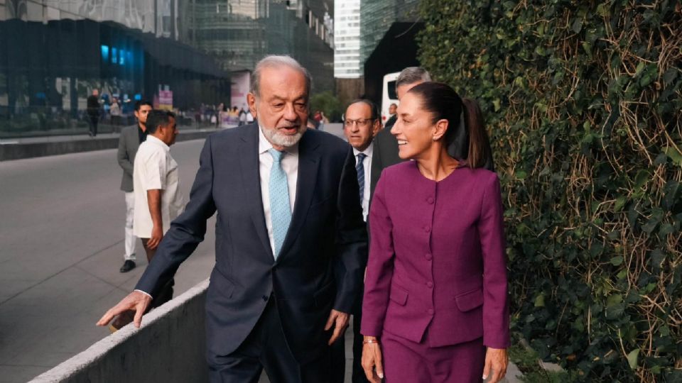 Claudia Sheinbaum, Presidenta Electa de México junto a Slim.