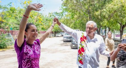 Sismo interrumpe evento de Claudia Sheinbaum y AMLO en Oaxaca | VIDEO