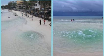 Brota ojo de agua en mar de Playa del Carmen y ya es viral | VIDEO