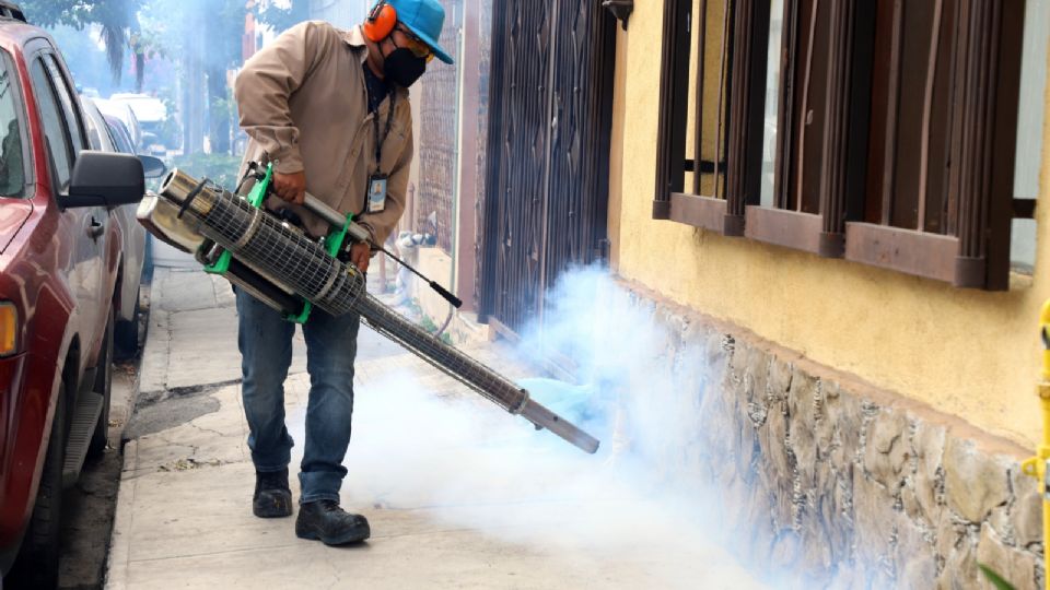 Realizan labores de fumigación contra el dengue.