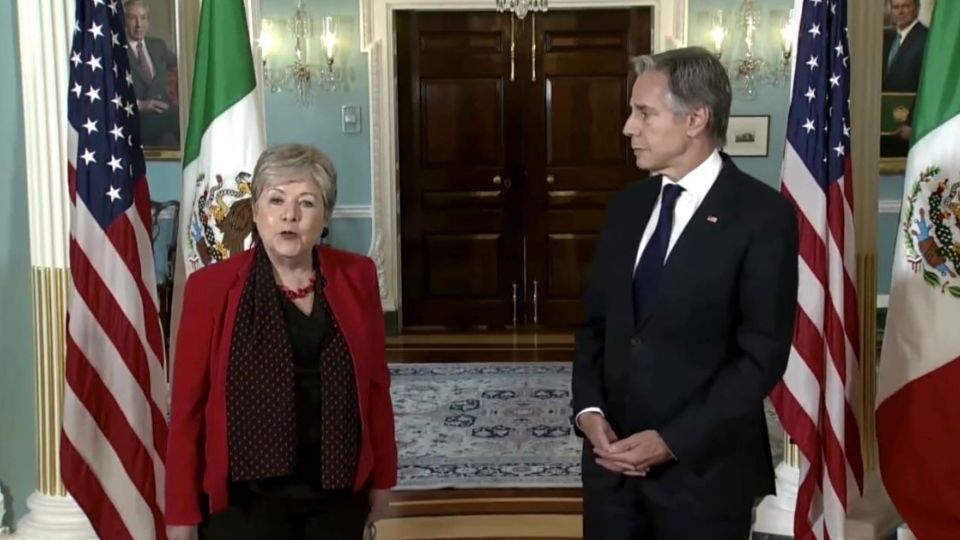 Alicia Bárcena, canciller mexicana y Antony Blinken, secretario de Estado de EU.