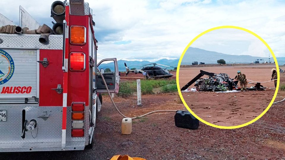 Se desplomó un helicóptero en Atoyac, Jalisco.