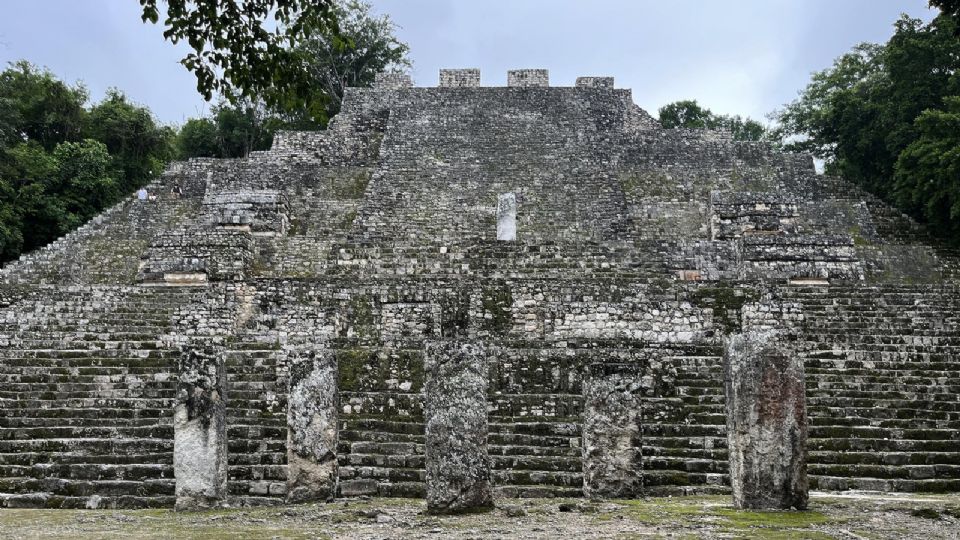 Fotografía de la Estructura II de la zona arqueológica de Calakmul, en Campeche.