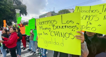 Exigen trato igualitario como a los chinos; comerciantes protestan frente a Sedeco