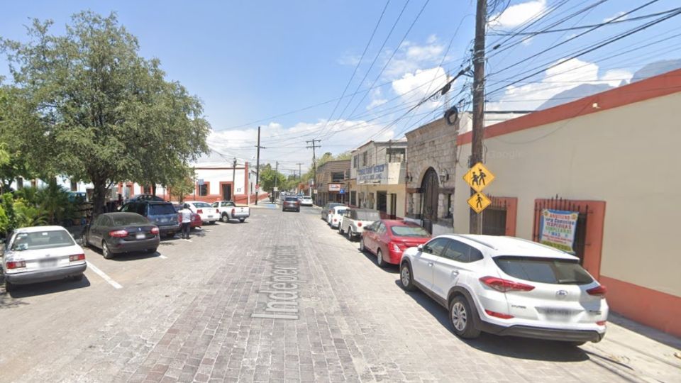 Calle Independencia en el municipio de San Pedro Garza García.