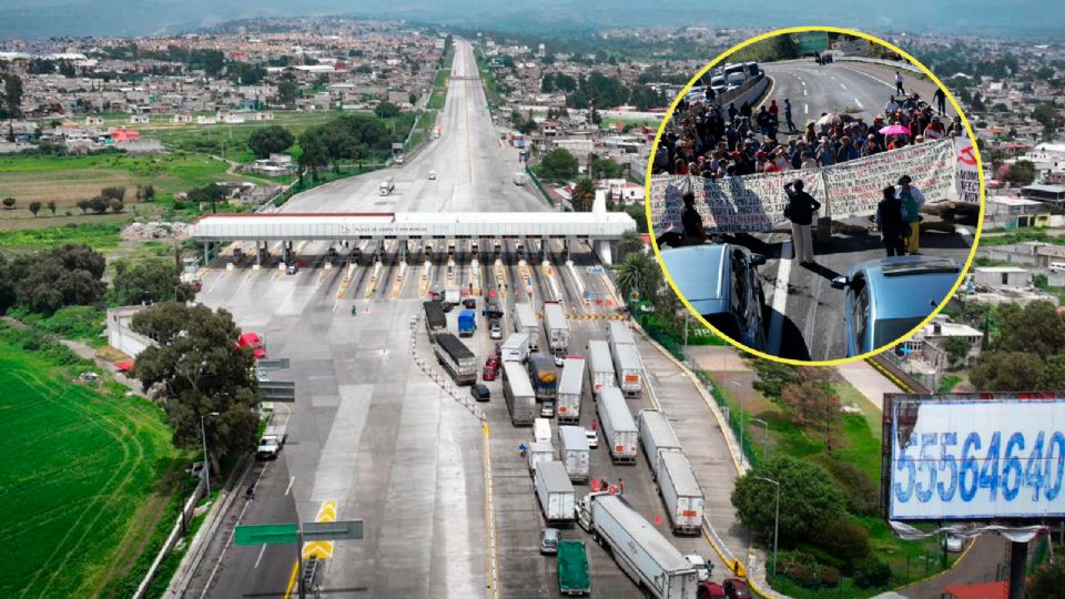 Ejidatarios retiran plantón en la autopista México-Puebla.