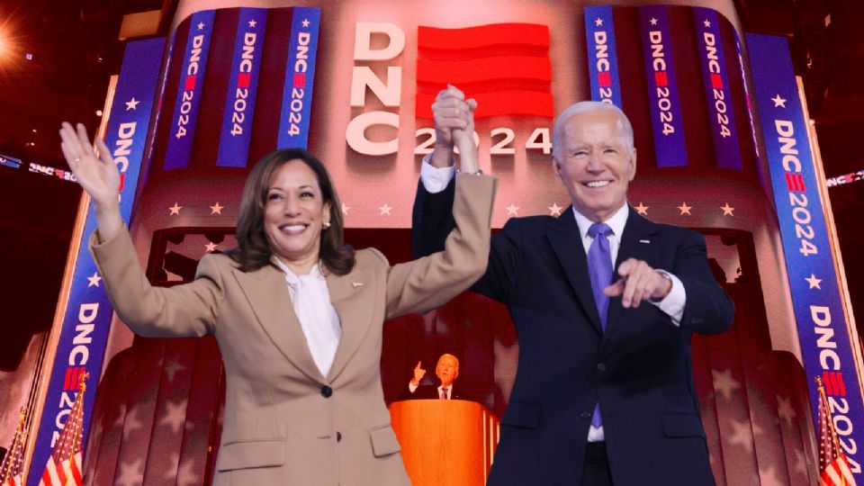 Kamala Harris y Joe Biden en la Convención Demócrata.