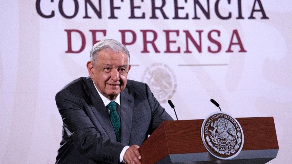 Andrés Manuel López Obrador, presidente de México, durante su intervención en la conferencia matutina.