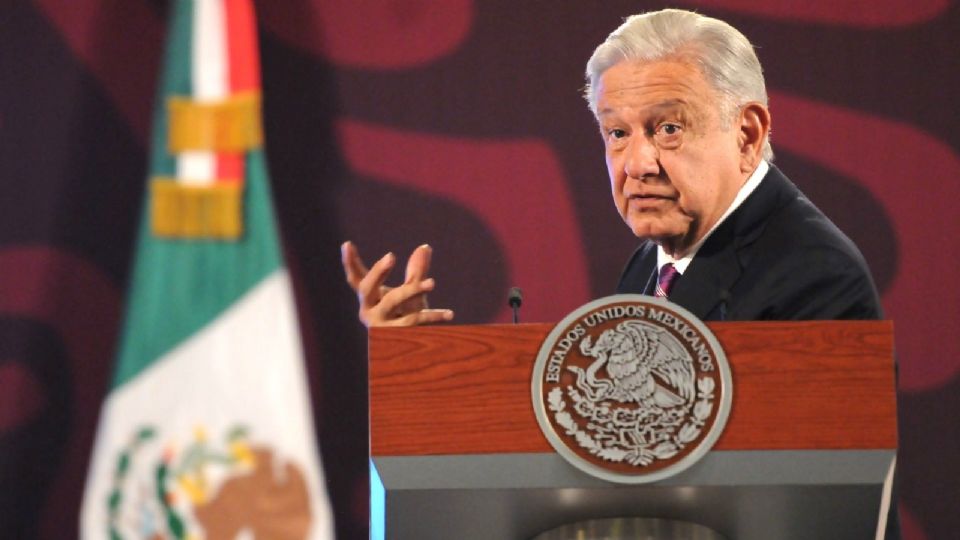 Andrés Manuel López Obrador, presidente de México, durante su intervención en la conferencia matutina.