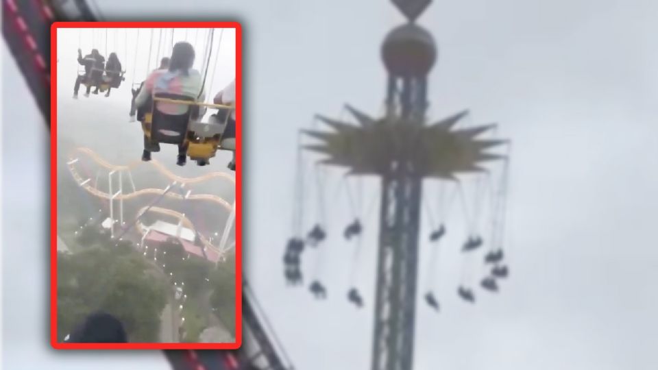 Alrededor de 32 personas quedan suspendidas en juego de Six Flags México.