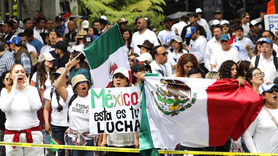 Protesta de trabajadores del Poder Judicial.