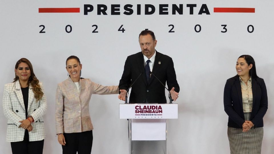 Claudia Sheinbaum se reunió con Mauricio Kuri; gobernador de Querétaro, Indira Vízcaíno, gobernadora de Colima y Evelyn Salgado, gobernadora de Guerrero.