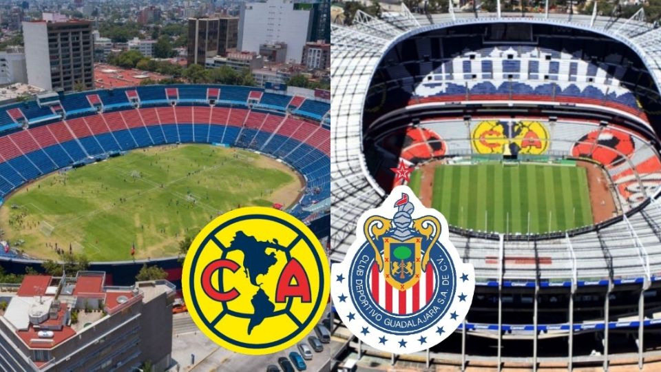 El estadio Azteca en remodelación y el estadio Ciudad de los Deportes será sede del Clásico Nacional entre el América y las Chivas.