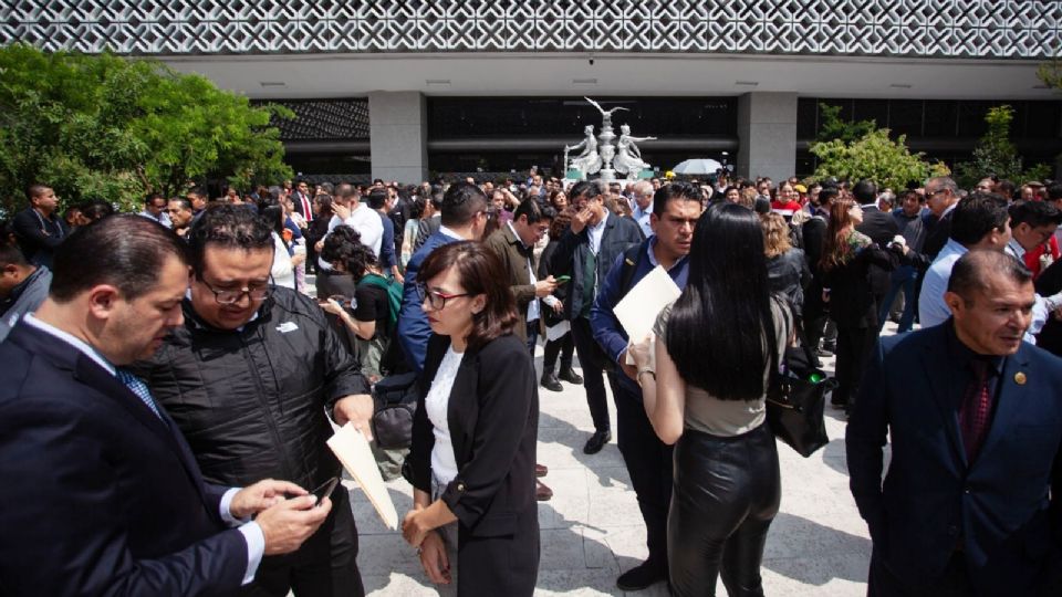 Simulacro en la Cámara de Diputados.