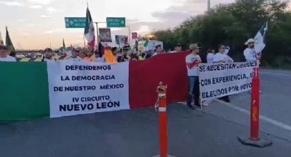 Bloquean por segunda ocasión Libramiento Noreste trabajadores del Poder Judicial