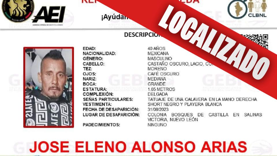 Familiares de José Eleno Alonso Arias confirmaron el hallazgo de los restos del hombre de 40 años.