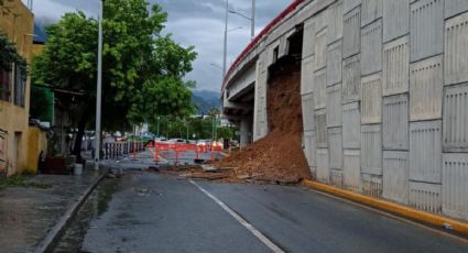 Se registra deslave en puente de avenida Morones Prieto