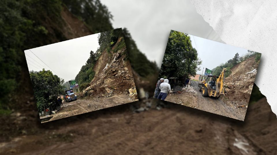 La lluvia provocó deslaves en Querétaro.