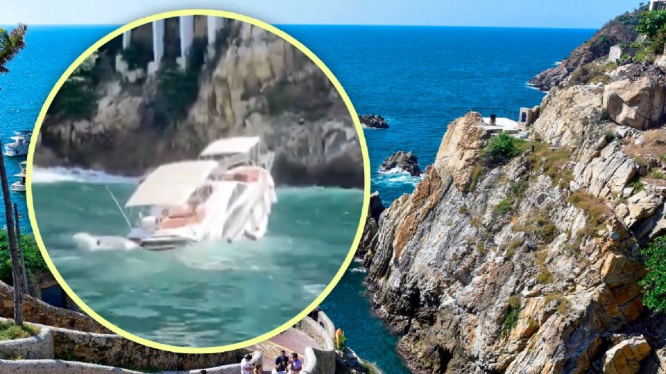 Se hunde yate en Acapulco.