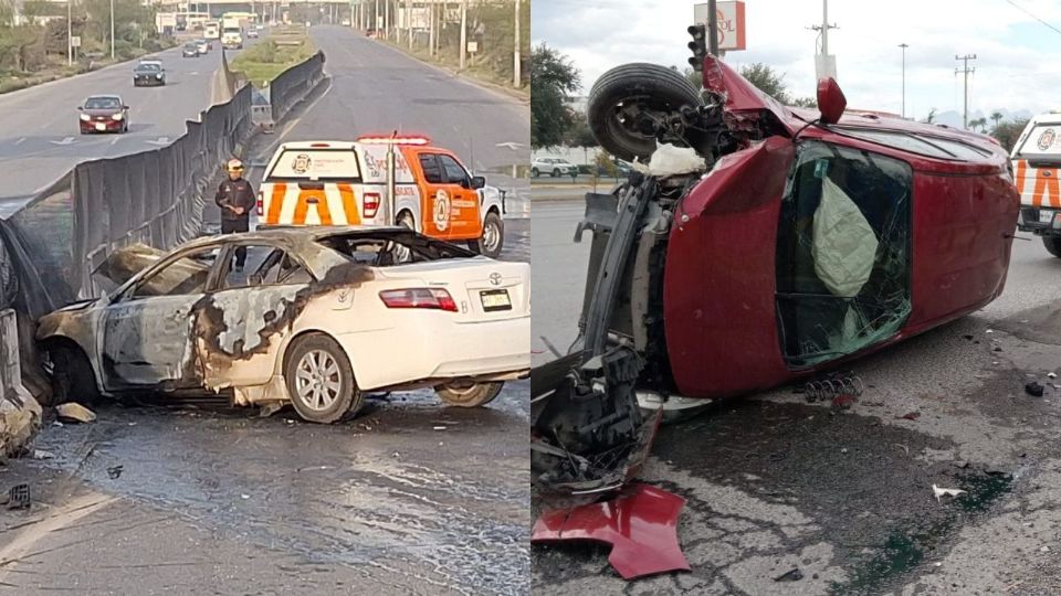 Personal de Protección Civil Nuevo León durante las labores de atención en la avenida Concordia, en Apodaca.