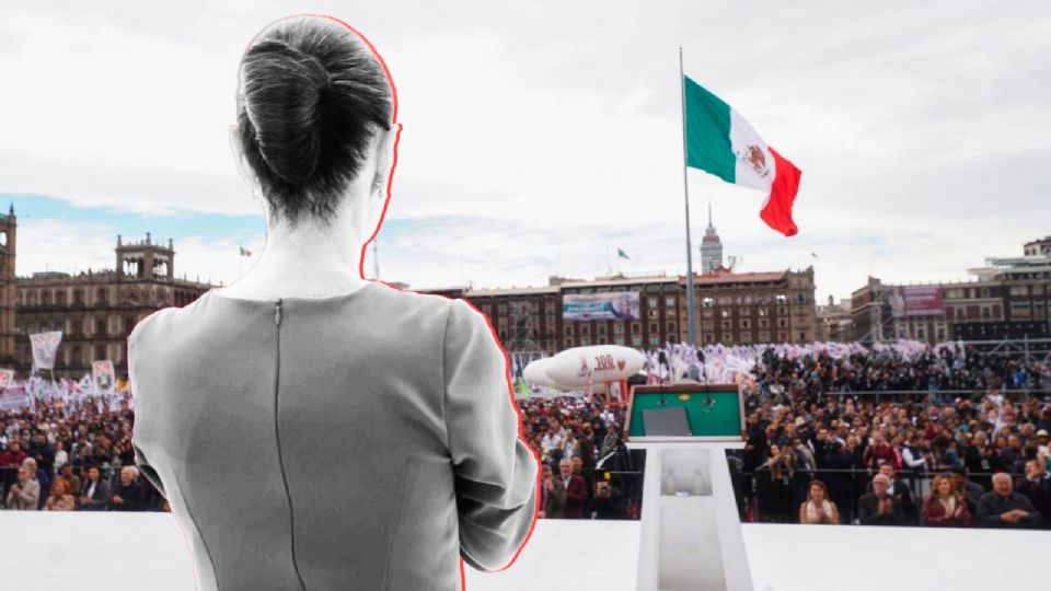 Claudia Sheinbaum durante su informe de los primeros 100 días de gobierno.

