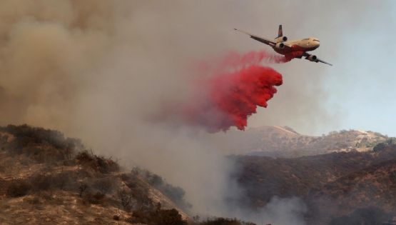 Incendios en Los Ángeles: ¿Qué es el polvo rosa con el que intentan apagar el fuego en California?