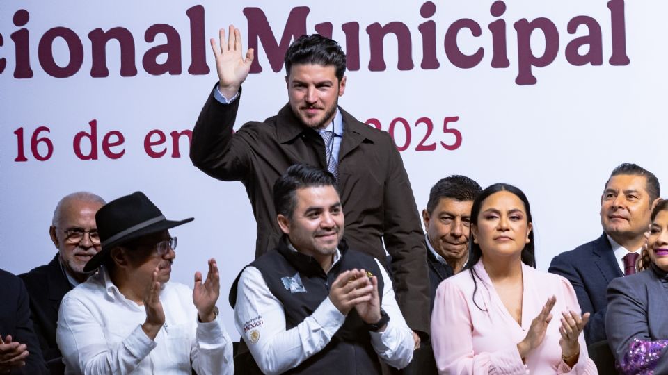 El Gobernador de Nuevo León, Samuel García Sepúlveda, durante su intervención en el Encuentro Nacional Municipal, donde llamó a la unidad entre los distintos niveles de gobierno para enfrentar los desafíos del país.