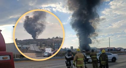 Cierran autopista México – Querétaro en ambos sentidos tras incendio | VIDEO