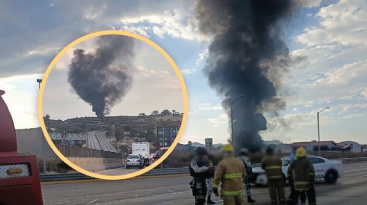 Cierran autopista México – Querétaro en ambos sentidos tras incendio | VIDEO