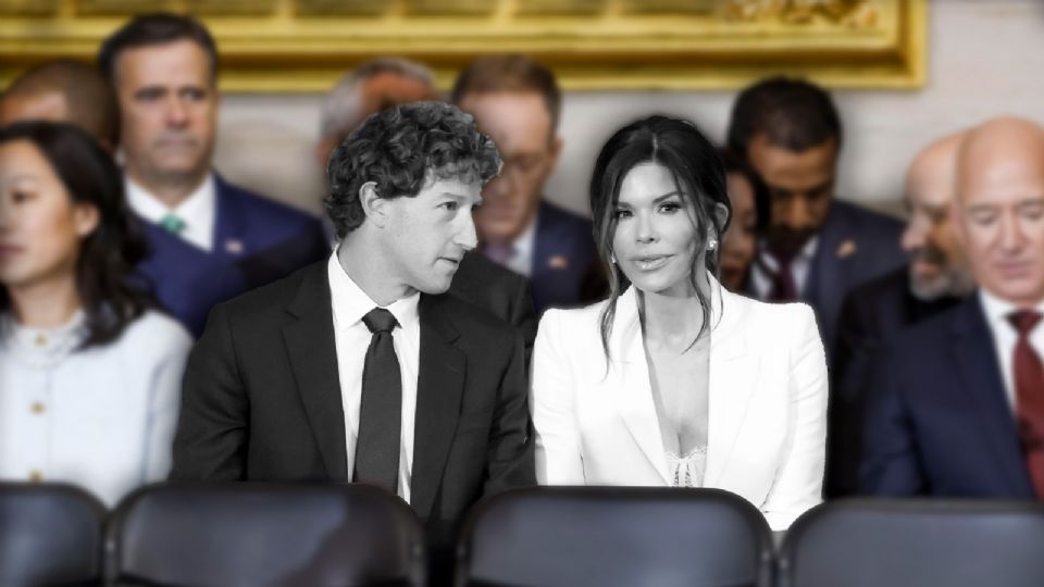 Mark Zuckerberg y Lauren Sánchez, prometida de Jeff Bezos.