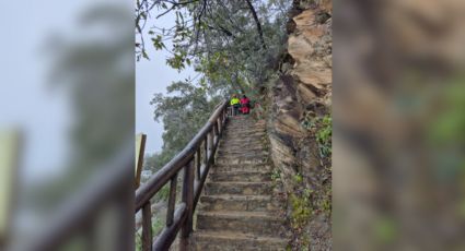 Rescatan a mujer tras caer de 8 metros de altura en Parque Chipinque