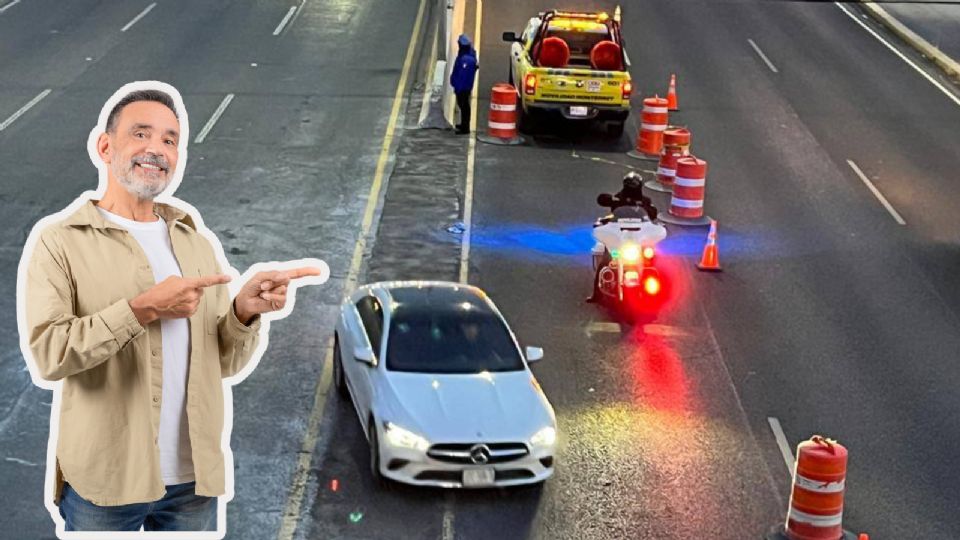 En la adecuación vial hay elementos de la Secretaría de Seguridad de Monterrey para alertar a los automovilistas.