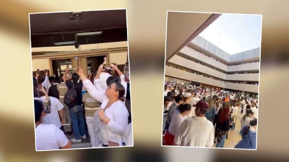 La protesta en Sinaloa por la muerte de Alexander, Gael y Antonio de Jesús llegó hasta la oficina del gobernador Rubén Rocha Moya.