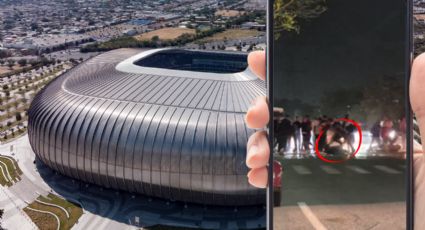 Padre e hijo son golpeados a las afueras del estadio de Rayados | Video