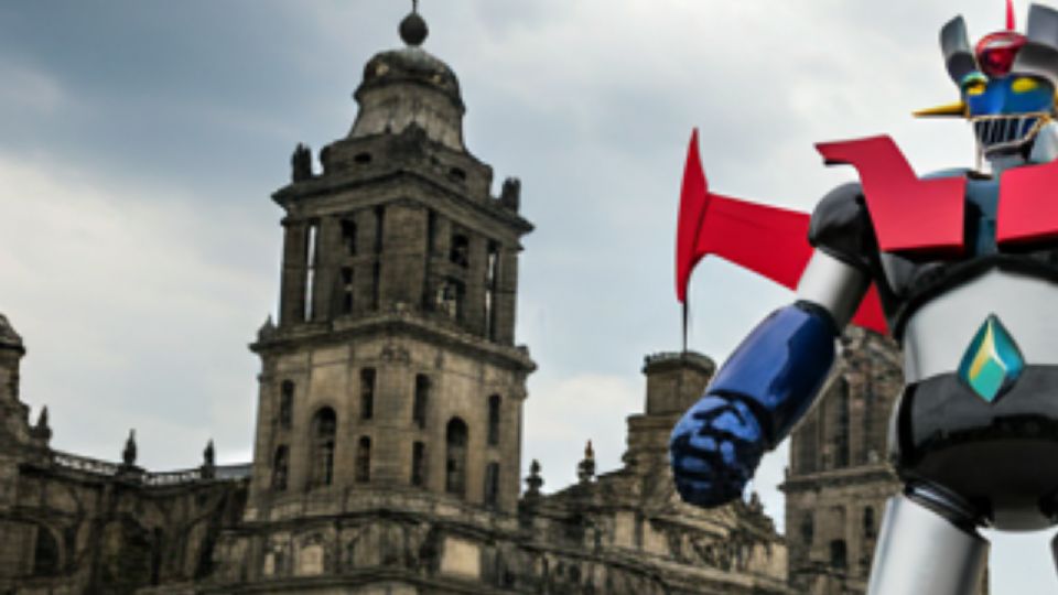 Así se vería Mazinger Z en la CDMX, según la IA.