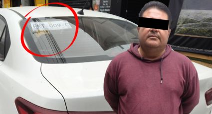 Detienen a conductor que usaba placas de papel en Guadalupe