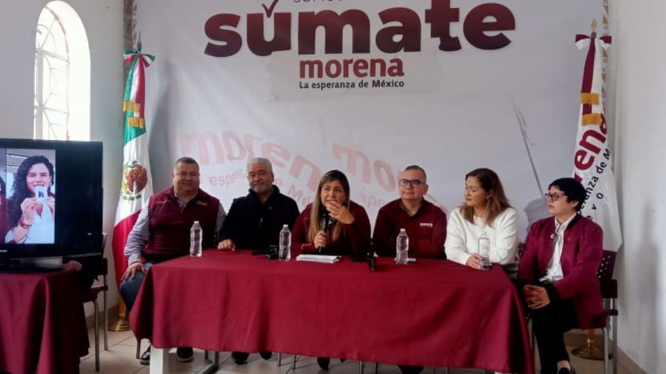 Anabel Alcocer, Presidenta Estatal de Morena, durante la presentación del programa de afiliación en Nuevo León.